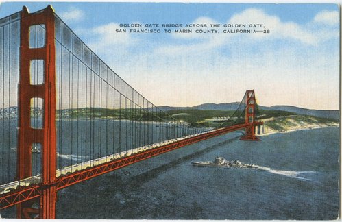 Golden Gate Bridge Across the Golden Gate, San Francisco to Marin County, California -- 28