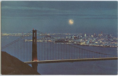 Golden Gate Bridge with Moon