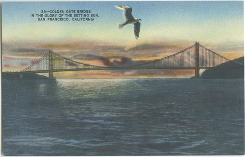 Golden Gate Bridge in the Glory of the Setting Sun, San Francisco, California