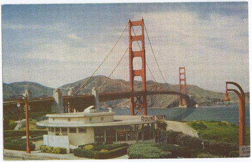 Round House Restaurant with Golden Gate Bridge