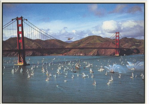 Golden Gate Bridge with Golden Hinde II