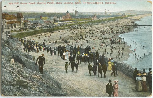 Cliff House Beach showing Pacific Cable Landing, San Francisco, California