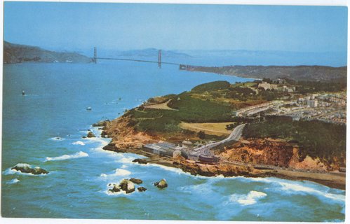 Air view of Cliff House and Golden Gate