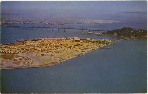 In San Francisco Bay - Treasure Island and Yerba Buena Island In San Francisco Bay, Bay Bridge in background